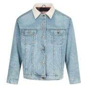 American Style Cropped Denim Jacket with Patch Pockets