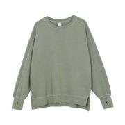 Olive green split hem top