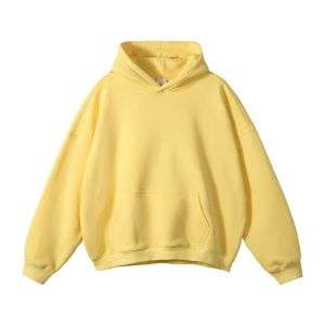 Yellow oversized fleece hoodie