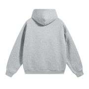 Light grey polar fleece pullover hoodie