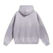 Light grey paint splatter washed fleece hoodie