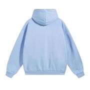 Sky blue plain zip hoodie
