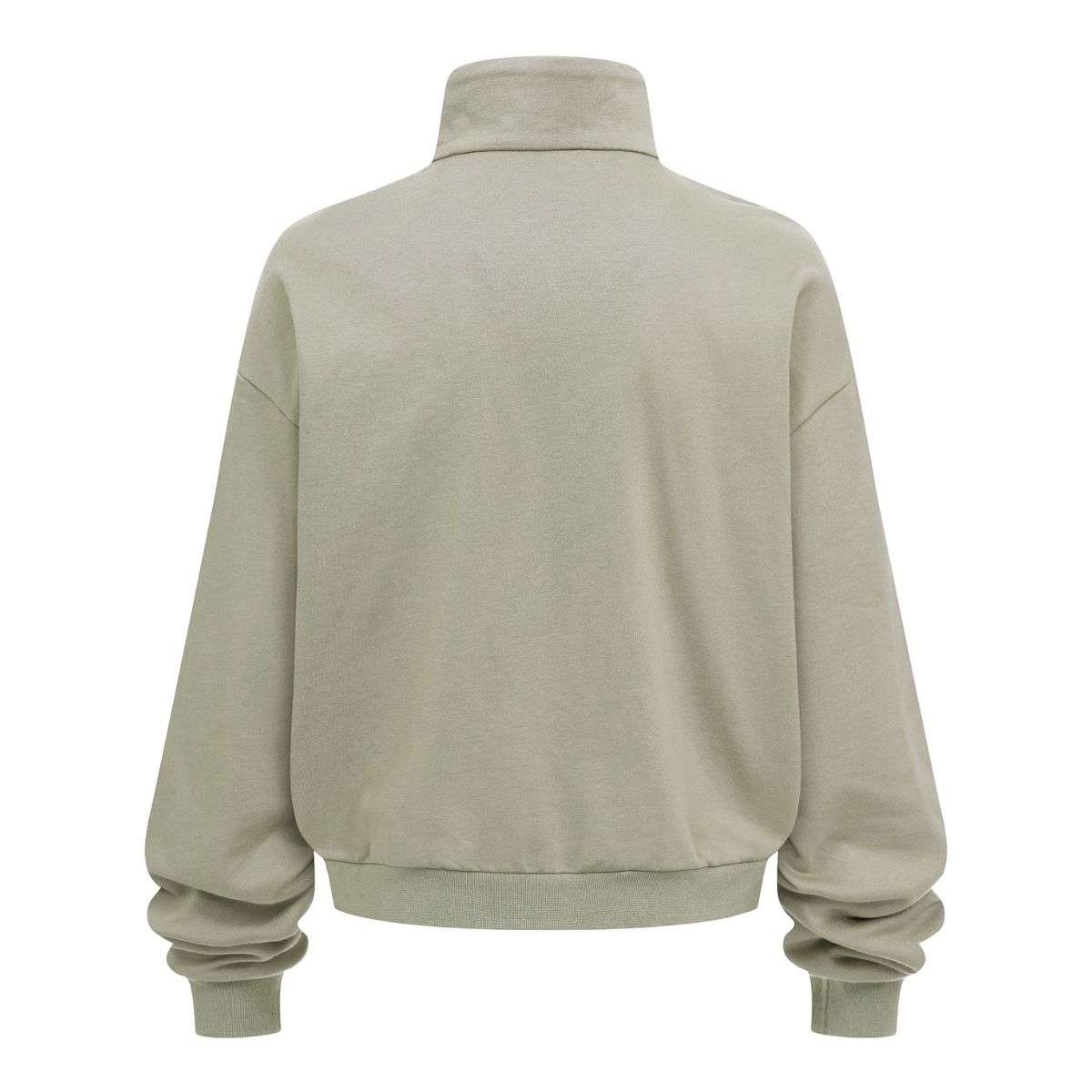 grey zip-up mock neck jacket