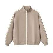 Dark brown striped zip jacket