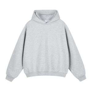 Heather grey boxy streetwear hoodie