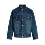Vintage Studded Distressed Oversized Denim Jacket