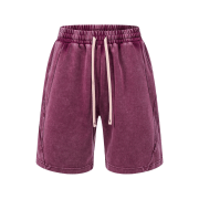 Vintage Snow Washed Cotton Loose Casual Shorts