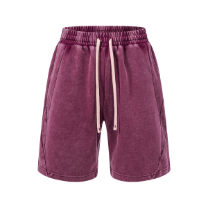 Vintage Snow Washed Cotton Loose Casual Shorts