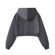 Grey heavyweight cropped hoodie