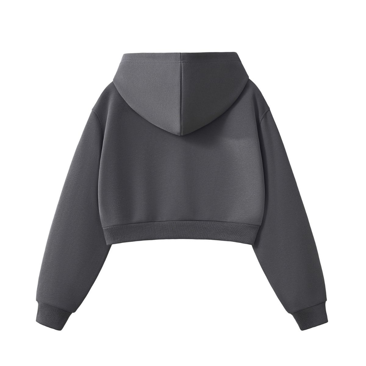 Grey heavyweight cropped hoodie