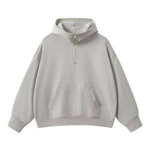Grey heavyweight half-zip hoodie