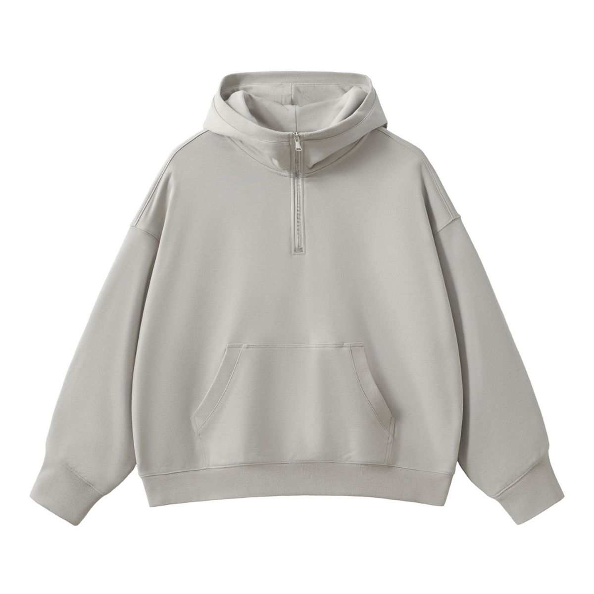 Grey heavyweight half-zip hoodie