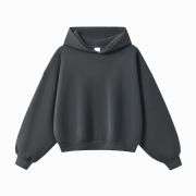 Dark grey boxy streetwear hoodie