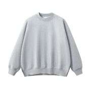 Grey layered fleece crewneck sweatshirt