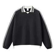 Black colorblock crewneck sweatshirt