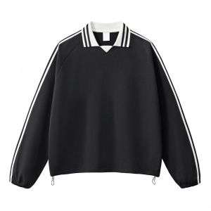 Black colorblock crewneck sweatshirt
