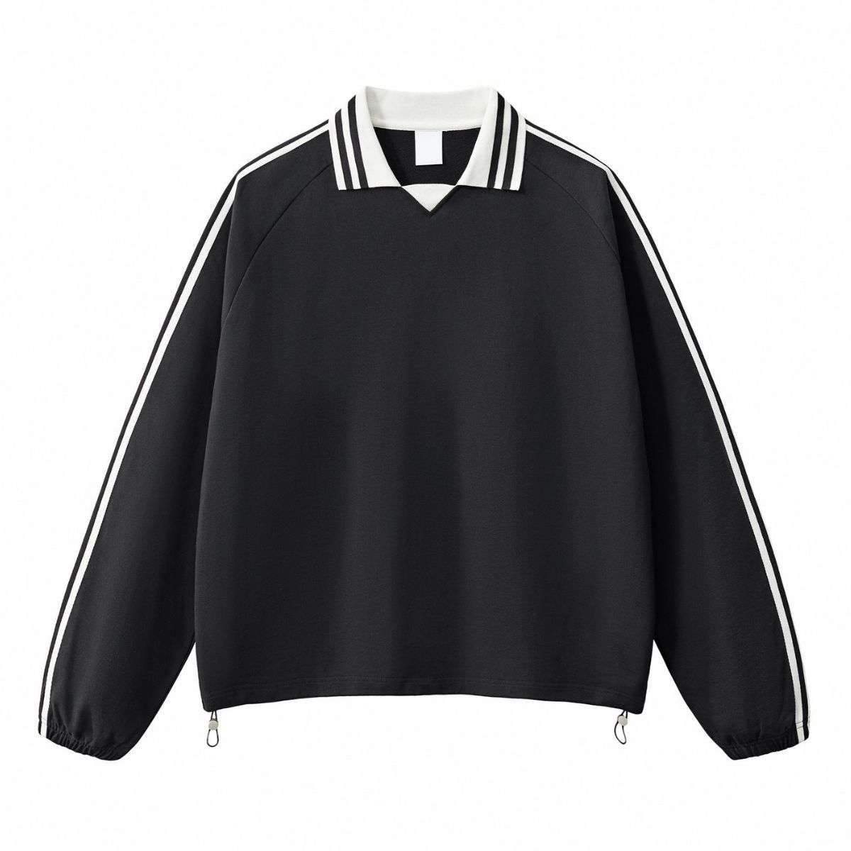 Black colorblock crewneck sweatshirt
