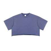 Vintage Washed Cropped Short Sleeve Cotton T-Shirt