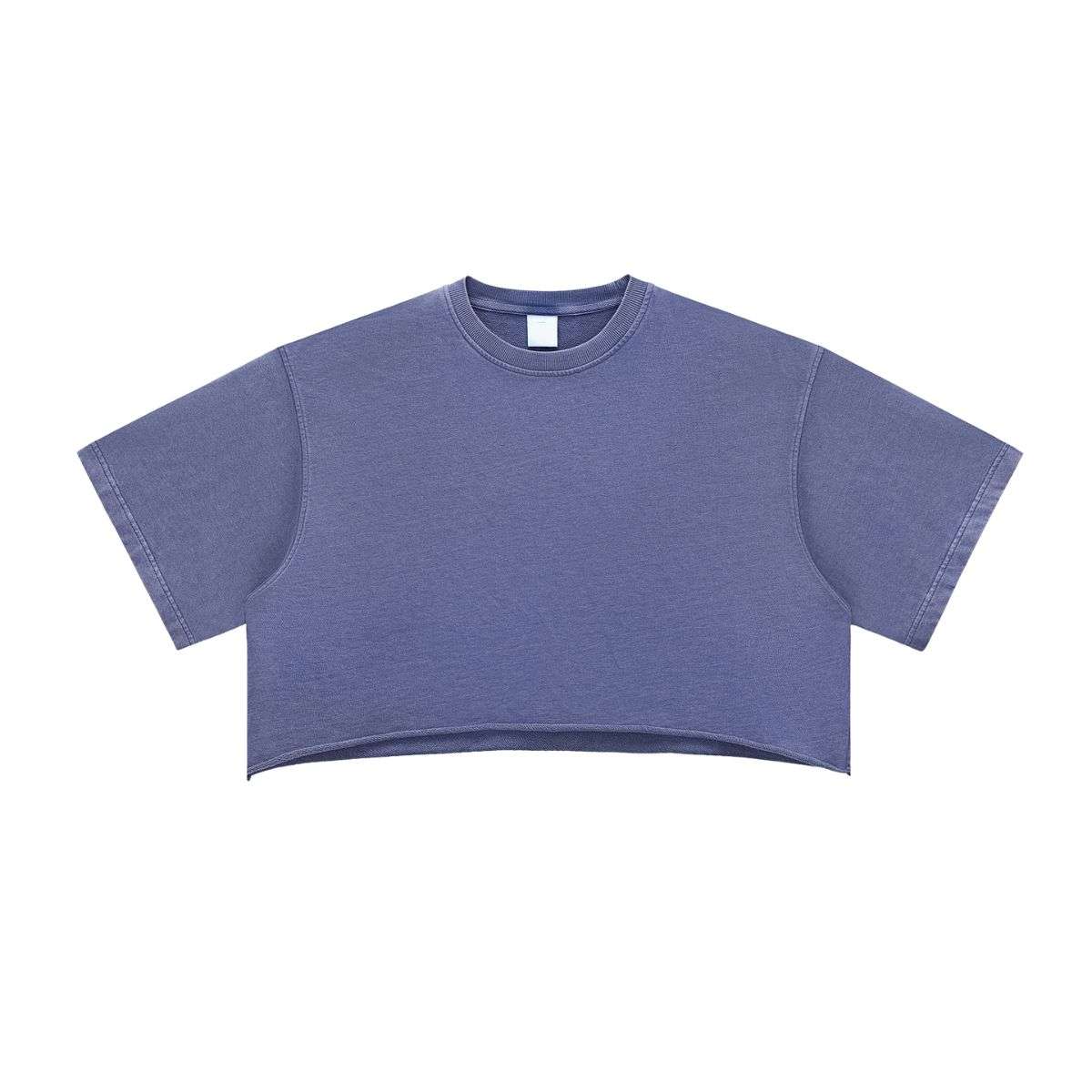 Vintage Washed Cropped Short Sleeve Cotton T-Shirt
