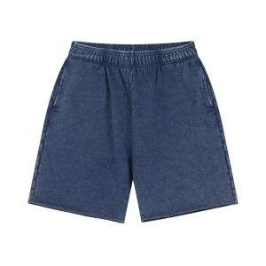 Heavyweight Wax-Washed Loose Elastic Waist Streetwear Shorts