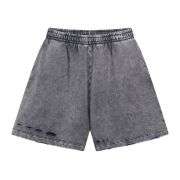 Street Washed Distressed Ripped Loose Fit Cotton Casual Shorts