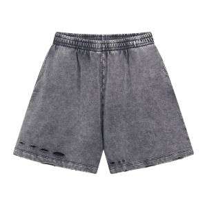 Street Washed Distressed Ripped Loose Fit Cotton Casual Shorts