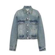 Non-Stretch Cotton Distressed Washed Textured Denim Jacket