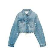 Sweetheart Patchwork Cropped Denim Jacket