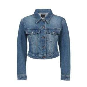 Retro Buttoned Cropped Denim Jacket