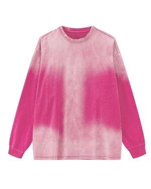 Custom Gradient Washed Long Sleeve T-Shirt Manufacturer