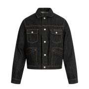 Vintage Biker Style Loose-Fit Denim Jacket
