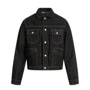 Vintage Biker Style Loose-Fit Denim Jacket