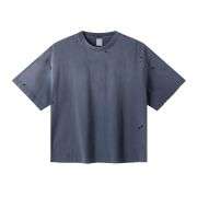 Vintage Washed Ripped Heavyweight Cotton Short Sleeve Tee