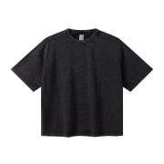 Washed Heavyweight Cotton Raw Hem Short Sleeve Boxy Tee