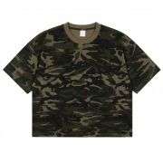 Retro Camouflage Burnout Washed Boxy Fit Cotton Casual Tee
