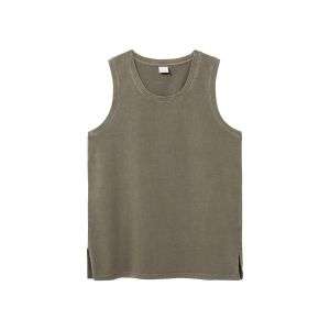 Men's Vintage Washed Side Slit Hem Tank Top