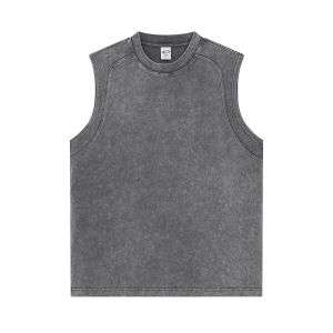 Men's Vintage Washed Crew Neck Raglan Tank Top