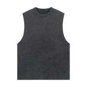 Vintage Washed Distressed Raw Edge Crew Neck Tank Top