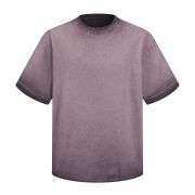 Men’s Snow Washed Distressed Raw Edge Short Sleeve Tee