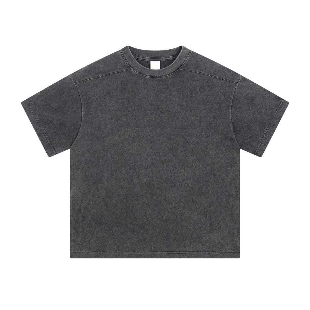 washed cotton boxy fit T-shirt front view