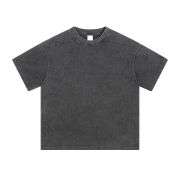Vintage Washed Cotton Crew Neck Short Sleeve T-Shirt