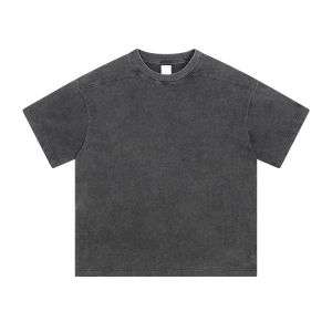 Vintage Washed Cotton Crew Neck Short Sleeve T-Shirt