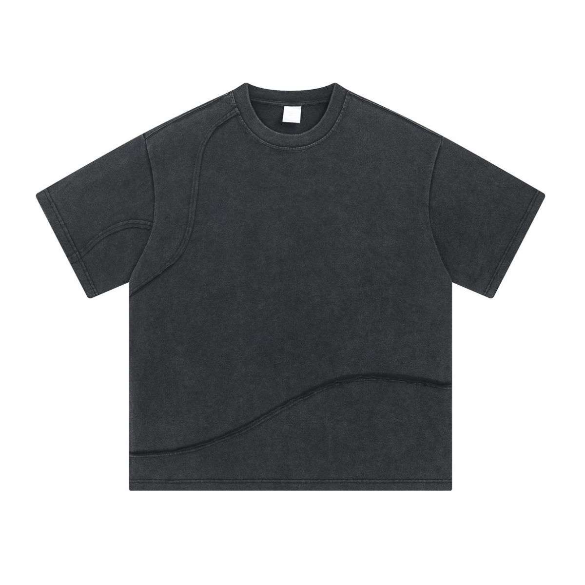Vintage Washed Cotton Crew Neck Short Sleeve T-Shirt
