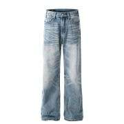 American Retro High Street Washed Blue Flare Jeans