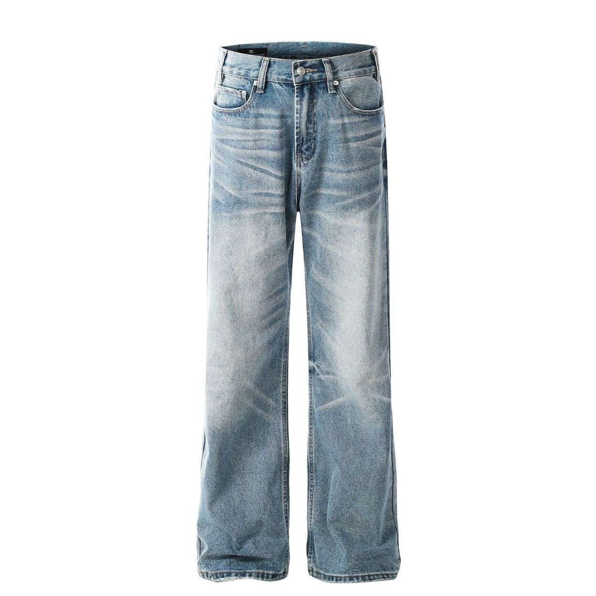 American Retro High Street Washed Blue Flare Jeans