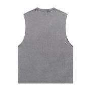 Vintage Washed Distressed Raw Edge Crew Neck Tank Top