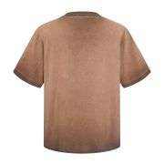 Men’s Snow Washed Distressed Raw Edge Short Sleeve Tee