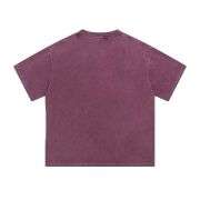 Vintage Washed Cotton Crew Neck Short Sleeve T-Shirt