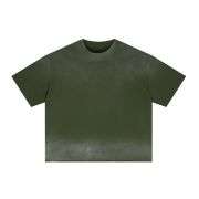 Monkey Wash Gradient Boxy Raw Hem Short Sleeve Tee