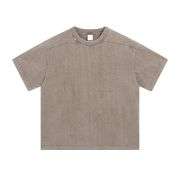 Vintage Washed Cotton Crew Neck Short Sleeve T-Shirt